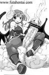  breasts cum demon disgaea ejaculation futanari huge_breasts huge_testicles monochrome penis succubus testicles veiny_penis veiny_testicles 