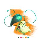  2021 abrahamacostad absurd_res alternate_form ambiguous_gender bodily_fluids chikorita color_swatch eyebrows green_body hi_res leaf looking_at_viewer nintendo open_mouth pok&eacute;mon pok&eacute;mon_(species) raised_eyebrow red_eyes saliva short_tail simple_background solo video_games vine_whip 