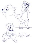  3:4 adrian_(snowstormbat) blue_and_white eyewear goggles hi_res lutrine male mammal monochrome mustelid sitting sketch snowstormbat solo 