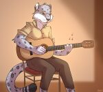  andy_(oc) anthro felid fur guitar hi_res male mammal music musical_instrument musician notes pantherine playing_guitar playing_music plucked_string_instrument ruth66 snow_leopard solo spots spotted_body spotted_fur string_instrument whiskers 