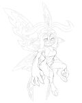  belly_scales blizzard_entertainment breasts coolstylefag fairy female hair humanoid humanoid_pointy_ears lady_moonberry monochrome not_furry scales short_stack simple_background sketch solo video_games warcraft wings 