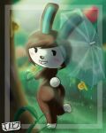  absurd_res animal_crossing anthro butt carmen_(animal_crossing) female forest grass hi_res jackintaro lagomorph leporid mammal nintendo nude plant rabbit raining solo tree umbrella video_games 