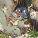  anthro butt clothed clothing digital_media_(artwork) food fruit kemono low_res mammal oekaki outside paws plant rodent sciurid sitting solo thumbnail tree utsuki_maito 