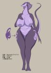  absurd_res anthro areola big_breasts breasts cobra featureless_crotch female hi_res mature_anthro mature_female non-mammal_breasts nude purple_body reptile scalie snake solo wide_hips yamaraim 