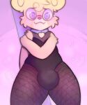  &lt;3 2021 absurd_res ailurid anthro blush blush_lines bulge bunny_costume clothed clothing collar costume eyewear fatal_dx fishnet fishnet_legwear fur glasses hi_res legwear male mammal musical_note musk pole red_panda simple_background smile solo stripper_pole thick_thighs wide_hips 