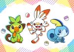  :d black_eyes bright_pupils closed_mouth commentary_request gen_8_pokemon great_ball grookey master_ball no_humans open_mouth paws poke_ball poke_ball_(basic) pokemon pokemon_(creature) punico_(punico_poke) scorbunny smile sobble starter_pokemon_trio toes tongue tooth ultra_ball 