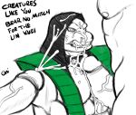  anthro big_penis bodily_fluids breasts cum cum_on_face cumshot ejaculation genital_fluids genitals group hi_res hood human humanoid male male/male mammal mortal_kombat muscular muscular_male oni_draws pecjob pecs penis reptile_(mortal_kombat) scalie sex snarling titfuck video_games 