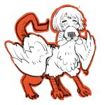  absurdres centauroid dungeon_meshi eating falin_thorden food highres monster_girl mota onigiri spoilers tail taur wings 