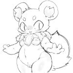  2021 4_fingers anthro blush breasts cheek_tuft chest_tuft eyebrows facial_tuft female fingers fluffy fluffy_tail genitals hi_res inner_ear_fluff mammal navel neck_tuft nezumickey nipples pupils pussy rodent round_ears sciurid slit_pupils solo standing tree_squirrel tuft 