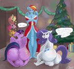  absurd_res animal_genitalia animal_penis anthro anthrofied anus applejack_(mlp) big_breasts big_butt breasts butt christmas christmas_clothing christmas_headwear christmas_tree cleavage clothed clothing dialogue equid equine equine_penis female flaccid fluttershy_(mlp) friendship_is_magic genitals gift gynomorph hasbro hat headgear headwear hi_res holidays horn intersex mammal my_little_pony nsfwronin nude pegasus penis pinkie_pie_(mlp) plant rainbow_dash_(mlp) rarity_(mlp) santa_hat tree twilight_sparkle_(mlp) unicorn winged_unicorn wings 