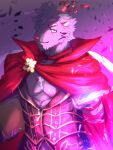  anthro black_body black_fur bovid cape caprine clothing demon fur goat hi_res horn male mammal mephistopheles_(tas) muscular muscular_anthro muscular_male pecs solo suyanemu7 tokyo_afterschool_summoners video_games 