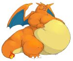  absurd_res ambiguous_gender anthro belly big_belly charizard claws dragon hand_on_stomach hi_res membrane_(anatomy) membranous_wings morbidly_obese morbidly_obese_ambiguous nintendo obese obese_ambiguous overweight overweight_ambiguous pok&eacute;mon pok&eacute;mon_(species) simple_background solo standing video_games white_background wings zephy_03 