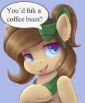  2017 absurd_res accessory ardail blue_eyes bow brown_hair dialogue english_text equid equine eyebrows fan_character female hair hair_accessory hair_bow hair_ribbon hasbro hi_res horse mammal mocha_latte my_little_pony open_mouth pony portrait raised_eyebrow ribbons solo text unguligrade_legs 