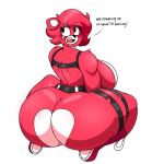  2021 animal_humanoid anthro big_breasts big_butt breasts butt clothing cuddle_team_leader dialogue epic_games female footwear fortnite fur huge_butt humanoid looking_back mammal mammal_humanoid omegabrawl red_body red_fur shoes simple_background solo text thick_thighs ursid ursid_humanoid video_games white_background 