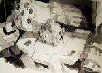  1boy aircraft airplane bb_(beast_wars_ii) beast_wars beast_wars_ii bomber cannon greyscale marble-v mecha military military_vehicle monochrome predacon shoulder_cannon transformers visor 