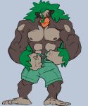  ape aperil barazoku bottomwear clothing haplorhine hi_res himbo male mammal morning_doodle muscular nintendo pok&eacute;mon pok&eacute;mon_(species) primate rillaboom shorts sketch video_games 