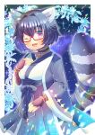  ;d animal_ear_fluff animal_ears bangs black_hair black_hakama breasts brown_gloves commentary_request crescent eyebrows_visible_through_hair fingerless_gloves glasses gloves hair_between_eyes hair_intakes hakama hand_up indie_virtual_youtuber japanese_clothes kimono kouu_hiyoyo long_sleeves looking_at_viewer one_eye_closed open_clothes open_mouth purple_eyes raccoon_ears raccoon_girl raccoon_tail red-framed_eyewear semi-rimless_eyewear short_hair small_breasts smile sparkle striped_tail tail tail_raised under-rim_eyewear virtual_youtuber white_kimono wide_sleeves yozora_aoi 