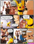  anthro arcanine big_butt blue_body blue_fur braixen brown_body brown_fur bulge butt canid canine comic english_text female feral fur girly group hi_res inner_ear_fluff lagomorph lopunny lucario male mammal mega_evolution mega_lopunny modca nintendo pikachu pok&eacute;mon pok&eacute;mon_(species) red_eyes star_pupils symbol-shaped_pupils text thick_thighs tuft unusual_pupils video_games whimsicott yellow_body yellow_fur 