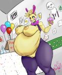  absurd_res animatronic avian awful_lad balloon belly big_belly big_breasts bird bow_tie breasts chicken cupcake_(fnaf) easter egg_bulge egg_inflation exposed_breasts female five_nights_at_freddy&#039;s five_nights_at_freddy&#039;s_2 galliform gallus_(genus) genitals hi_res holidays huge_breasts humanoid hyper hyper_belly machine penis phasianid pink_penis pussy reverse_bunny_costume robot solo thick_thighs toy_chica_(fnaf) video_games wide_hips yellow_body 