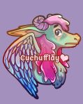  ambiguous_gender blue_body blue_feathers cuchufflay equid equine fantasy feathers feral fluffy_chest fur green_body green_fur hair hi_res horn long_ears long_hair mammal pegasus pink_hair simple_background spots spotted_body spotted_fur surreal wings 