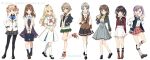  6+girls :d :o :q bangs bangs_pinned_back black_bow black_footwear black_hair black_jacket black_legwear black_neckwear black_shirt black_skirt blazer blonde_hair blue_bow blue_ribbon blush boots bow breasts brown_eyes brown_footwear brown_hair brown_jacket brown_sailor_collar brown_shirt brown_skirt brown_vest camera camera_around_neck center_frills closed_mouth collared_shirt commentary_request cropped_jacket cross-laced_footwear crossed_legs diagonal-striped_neckwear diagonal_stripes dress dress_shirt drill_hair english_text eyebrows_visible_through_hair fang frills glasses green_bow green_eyes green_skirt grey_bow grey_hair grey_jacket grey_skirt hair_between_eyes hair_bow hair_ornament hair_scrunchie hairclip hand_in_pocket hand_up hands_together high-waist_skirt highres holding holding_camera hood hood_down hooded_jacket jacket kneehighs lace-up_boots letterman_jacket loafers long_hair long_sleeves looking_at_viewer loose_socks low_twintails multiple_girls neck_ribbon neckerchief necktie nekozuki_yuki open_blazer open_clothes open_jacket open_mouth original over-kneehighs own_hands_together pantyhose parted_bangs parted_lips plaid plaid_skirt pleated_dress pleated_skirt puffy_long_sleeves puffy_short_sleeves puffy_sleeves purple_dress purple_eyes purple_hair red_bow red_eyes red_neckwear ribbon sailor_collar sailor_dress school_briefcase school_uniform scrunchie shirt shoes short_sleeves side_ponytail simple_background skirt small_breasts smile socks standing standing_on_one_leg striped striped_bow striped_neckwear sweater_vest thighhighs tongue tongue_out twin_drills twintails twitter_username very_long_hair vest watson_cross white_background white_dress white_jacket white_legwear white_sailor_collar white_shirt yellow_bow yellow_scrunchie 