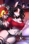  2021 5_fingers anthro black_hair breasts clothed clothing digital_media_(artwork) eyebrows eyelashes female fingers hair hi_res longdanger red_eyes smile solo 