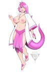  absurd_res alpha_channel animal_humanoid belly big_breasts breasts clothed clothing coat feet female glistening glistening_body glistening_scales hair hi_res humanoid hybrid jewelry lab_coat long_hair magic_user mordu navel necklace nipples one_eye_closed partially_clothed pink_body pink_clothing pink_hair pink_scales pose reptile sapphina scales scalie serak_(sapphinarose) shaded smile snake solo sparkles toes topless topless_female topwear wink 