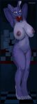  3_toes anthro big_breasts big_feet bonnie_(fnaf) bow_tie breasts dark empty_eyes feet female five_nights_at_freddy&#039;s floppy_ears fur hi_res huge_breasts lagomorph leporid looking_at_viewer mammal milkydraws8 multicolored_body multicolored_fur neutral_expression nipples pink_eyes pose presenting presenting_breasts purple_body purple_fur rabbit solo standing stare thick_thighs toes top_heavy two_tone_body two_tone_fur video_games 