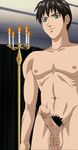  1boy bible_black candle lowres male_focus minase_taki nude penis pubic_hair solo uncensored 