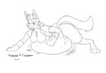  2018 3_fingers abdominal_bulge after_vore anthro anthro_pred anthrofied belly belly_squish big_belly big_breasts big_butt black_and_white breasts bubble butt canid canine character_name clothing cryptor13 curvy_figure dated digital_media_(artwork) eyelashes fan_character featureless_breasts female female_pred fingers hand_on_stomach hildegard_(fidchellvore) holding_belly lucario lying mammal monochrome motion_lines muffled nintendo on_front onomatopoeia oral_vore pok&eacute;mon pok&eacute;mon_(species) pok&eacute;morph rumbling_stomach simple_background sketch soft_vore solo sound_effects squish struggling text thick_thighs topwear unseen_character vest video_games voluptuous vore white_background wide_hips 