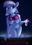  2021 anthro anthrofied barely_visible_genitalia barely_visible_pussy blue_body blue_nipples breasts buttplug equid equine female friendship_is_magic genitals glowing_buttplug goggles_around_neck grey_hair hair hi_res holding_buttplug holding_object holding_sex_toy horse looking_at_viewer mammal my_little_pony neighday nipples nude partially_submerged photo_finish_(mlp) pony purple_eyes pussy sex_toy smile solo 