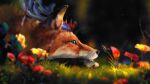  16:9 2021 absurd_res antlers arthropod canid canine detailed duo feral flower flutti fox fur grass hi_res horn hybrid insect light lighting mammal orange_body orange_fur plant shaded whiskers white_body white_fur widescreen 