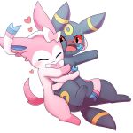  1:1 ambiguous/ambiguous ambiguous_gender black_ears black_tail blue_inner_ear blush cute_fangs duo eeveelution embarrassed eyes_closed feral fur hi_res hug hugging_from_behind monotone_tail multicolored_ears nintendo open_mouth pink_body pink_ears pink_fur pink_tail pok&eacute;mon pok&eacute;mon_(species) sum sylveon tongue two_tone_ears two_tone_tail umbreon video_games yellow_ears yellow_tail 