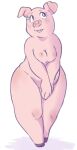  2018 aipeco18 anthro breasts covering covering_crotch covering_self domestic_pig female freckles front_view full-length_portrait hi_res illumination_entertainment mammal pink_body pink_skin portrait rosita_(sing) sing_(movie) slightly_chubby solo standing suid suina sus_(pig) wide_hips 