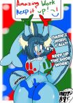  2019 absurd_res anthro big_breasts blue_body blue_fur blue_hair blue_paint blue_skin blush breasts convenient_censorship curvy_figure dialogue digital_media_(artwork) eeveelution english_text female finger_paint fur green_paint hair hi_res hourglass_figure huge_breasts inkit89 looking_at_viewer nintendo nude paint pok&eacute;mon pok&eacute;mon_(species) red_paint sign simple_background smile solo talking_to_viewer teeth text thick_thighs tongue vaporeon video_games voluptuous wide_hips yellow_eyes 