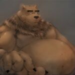  2021 anthro belly black_nose brown_body brown_fur fur grizzly_(shirokuma_cafe) hi_res humanoid_hands kemono laohu male mammal moobs overweight overweight_male shirokuma_cafe solo ursid 