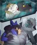  anthro belly belly_rub belly_squish blush bodily_fluids breath chill_(chillbats) chillbats chiropteran drooling ebony_(ebony_the_umbreon) eeveelution feral group hi_res internal kobold leo_(leocario) lucario male male/male mammal nick_(thunder_maid) nintendo onomatopoeia oral_vore organs panting pok&eacute;mon pok&eacute;mon_(species) rubbing saliva sound_effects squish stomach sweat text tongue tongue_out umbreon video_games vore wet 