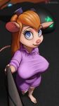 anthro chip_&#039;n_dale_rescue_rangers clothed clothing computer_mouse conditional_dnp digital_media_(artwork) disney eyebrows eyelashes female gadget_hackwrench hair hi_res long_hair looking_at_viewer mammal mercurial64 mouse murid murine pink_nose rodent selfie_stick solo steelseries 