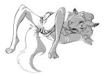  2021 anal anal_fingering anal_masturbation anthro canid canine canis caught female fingering fingering_self genitals hair hair_over_eye hi_res lenyavok mammal masturbation monochrome one_eye_obstructed oriana_thaffer pussy solo vaginal vaginal_fingering vaginal_masturbation wide_eyed wolf 