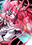  clenched_hands floating_hair highres ialdabaoth long_hair looking_down madai_taipe mecha no_humans pink_eyes red_hair science_fiction solo super_robot super_robot_wars super_robot_wars_compact_3 very_long_hair 