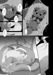  abdominal_bulge ambiguous_gender canid canine duo feral forked_tongue japanese_text mammal monochrome nintendo pok&eacute;mon pok&eacute;mon_(species) reptile scalie serperior snake text tongue transformation translation_request video_games vore winte zorua 