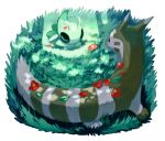  black_eyes celebi closed_eyes flower furret gen_2_pokemon grass kochi8i looking_at_another lying mythical_pokemon no_humans on_stomach petals pokemon pokemon_(creature) red_flower sleeping 