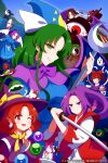  6+girls 60mai bakebake bangs bat_wings beard bloodshot_eyes blue_dress bow braid brown_eyes brown_hair capelet dress evil_eye_sigma eyeball facial_hair flower flower_tank genjii_(touhou) ghost green_eyes green_hair ground_vehicle hagoromo hair_bow hair_ribbon hakama hakurei_reimu hakurei_reimu_(pc-98) halo hat hat_bow japanese_clothes kanji kataginu katana kimono kirisame_marisa kirisame_marisa_(pc-98) long_hair long_sleeves matenshi_(touhou) meira_(touhou) miko military military_vehicle mima_(touhou) motor_vehicle multiple_girls noroiko open_mouth orb orrery parfait plant ponytail puffy_sleeves purple_eyes purple_hair purple_headwear purple_shirt purple_skirt red_bow red_eyes red_hair ribbon rika_(touhou) shawl shirt short_hair shrine_tank skirt skirt_set smile staff story_of_eastern_wonderland sword tank tongue touhou touhou_(pc-98) triangular_headpiece turtle twin_braids weapon white_shirt wings witch_hat wizard_hat yellow_bow yin_yang yin_yang_orb yin_yang_orb_(cat) 