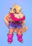  activision anthro bandicoot bedroom_eyes big_breasts bigdad bottomwear breasts choker cleavage clothed clothing crash_bandicoot_(series) female fingerless_gloves gloves hair hair_over_eye handwear hi_res huge_breasts jewelry leg_warmers legwear leotard looking_at_viewer mammal marsupial narrowed_eyes necklace one_eye_obstructed seductive shorts solo tawna_bandicoot thick_thighs video_games wide_hips 