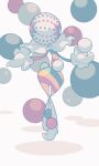  ball blacephalon commentary_request full_body gen_7_pokemon hands_up highres looking_at_viewer outstretched_arms pokemon pokemon_(creature) shiroimoufu solo standing tiptoes ultra_beast 