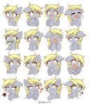  &lt;3 &lt;3_eyes 2021 ? absurd_res blep blonde_hair blush bodily_fluids derp_eyes derpy_hooves_(mlp) digital_media_(artwork) equid equine expression_sheet eyes_closed feathered_wings feathers female feral friendship_is_magic hair hasbro hi_res hooves mammal my_little_pony open_mouth open_smile pegasus pivoted_ears simple_background smile solo sweat sweatdrop symbianl tears tongue tongue_out white_background wings yawn yellow_eyes 
