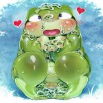  &lt;3 2020 amphibian anthro balls belly blush frog genitals green_body kdmn male navel overweight overweight_anthro overweight_male penis solo 