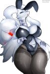  absurd_res anthro big_breasts blue_eyes breasts bunny_costume clothing costume female fur gatotorii hi_res legendary_pok&eacute;mon nintendo pok&eacute;mon pok&eacute;mon_(species) reshiram solo video_games white_body white_fur wide_hips 