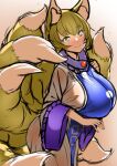  animal_humanoid big_breasts biped blonde_hair breasts butt canid canid_humanoid canine canine_humanoid clothed clothing dipstick_tail dress female fox_humanoid fully_clothed fur hair huge_breasts humanoid inner_ear_fluff light_body light_skin looking_at_viewer mammal mammal_humanoid monotone_hair multi_tail multicolored_body multicolored_fur multicolored_tail portrait ran_yakumo short_hair side_view simple_background sitting smile solo tabard three-quarter_portrait touhou translucent translucent_clothing translucent_dress tuft two_tone_body two_tone_fur two_tone_tail video_games white_body white_clothing white_dress white_fur white_inner_ear wildcatf14 yellow_body yellow_eyes yellow_fur 