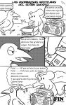  ambiguous_gender anthro arthropod avian bird cd comic dancing dialogue feral hi_res mammal mouse murid murine quesito_(zentagas) rodent spanish_text text translated zentagas 